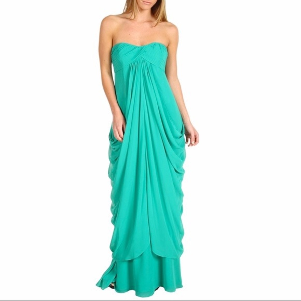 Shelli Segal Seafoam Green Chiffon Gown